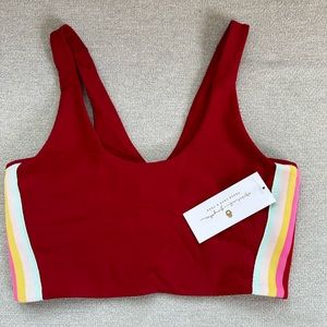 Spiritual Gangster Red Striped Crop Top Bralette